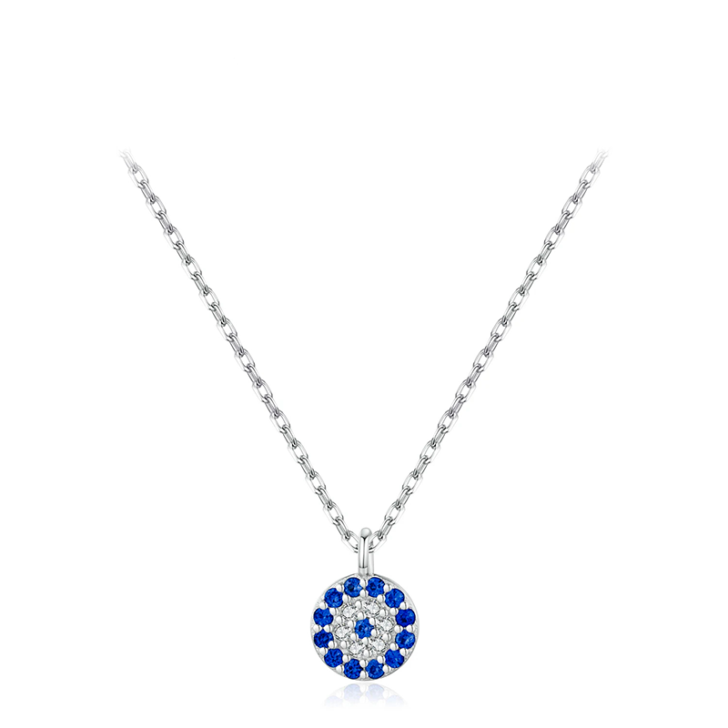 Colar Feminino Olho Azul em Prata 925 com Zircônia