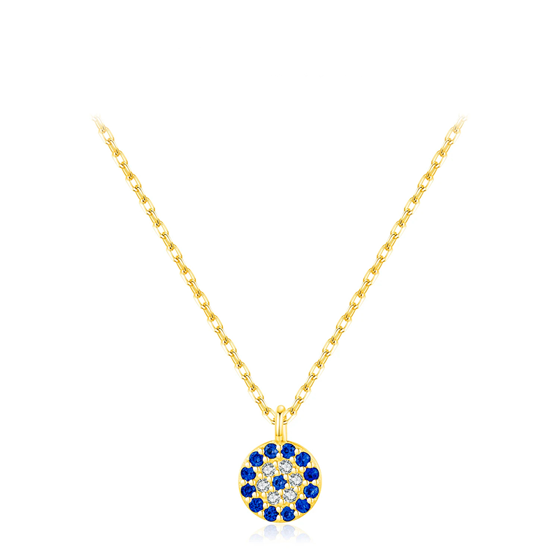 Colar Feminino Olho Azul em Prata 925 com Zircônia