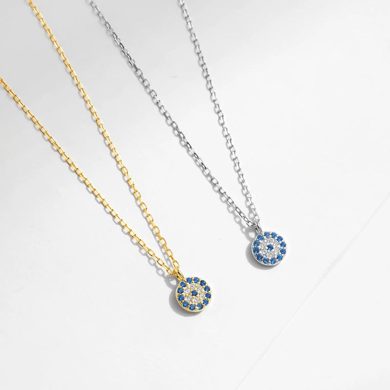 Colar Feminino Olho Azul em Prata 925 com Zircônia