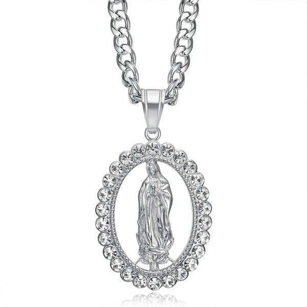 Colar Ave Maria em Prata 925 com Zircônias 18k