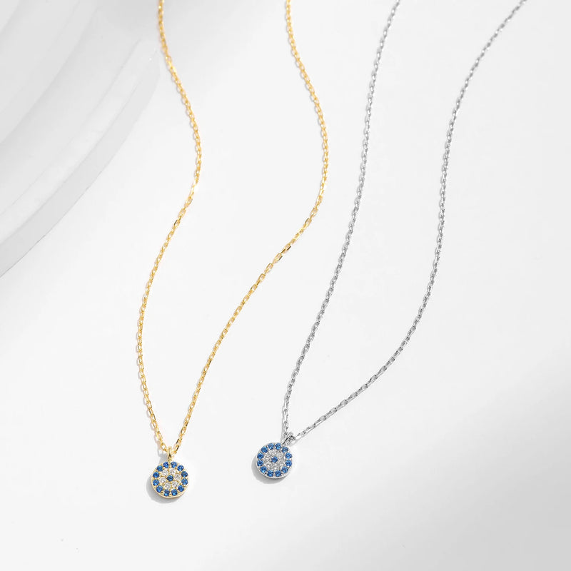 Colar Feminino Olho Azul em Prata 925 com Zircônia